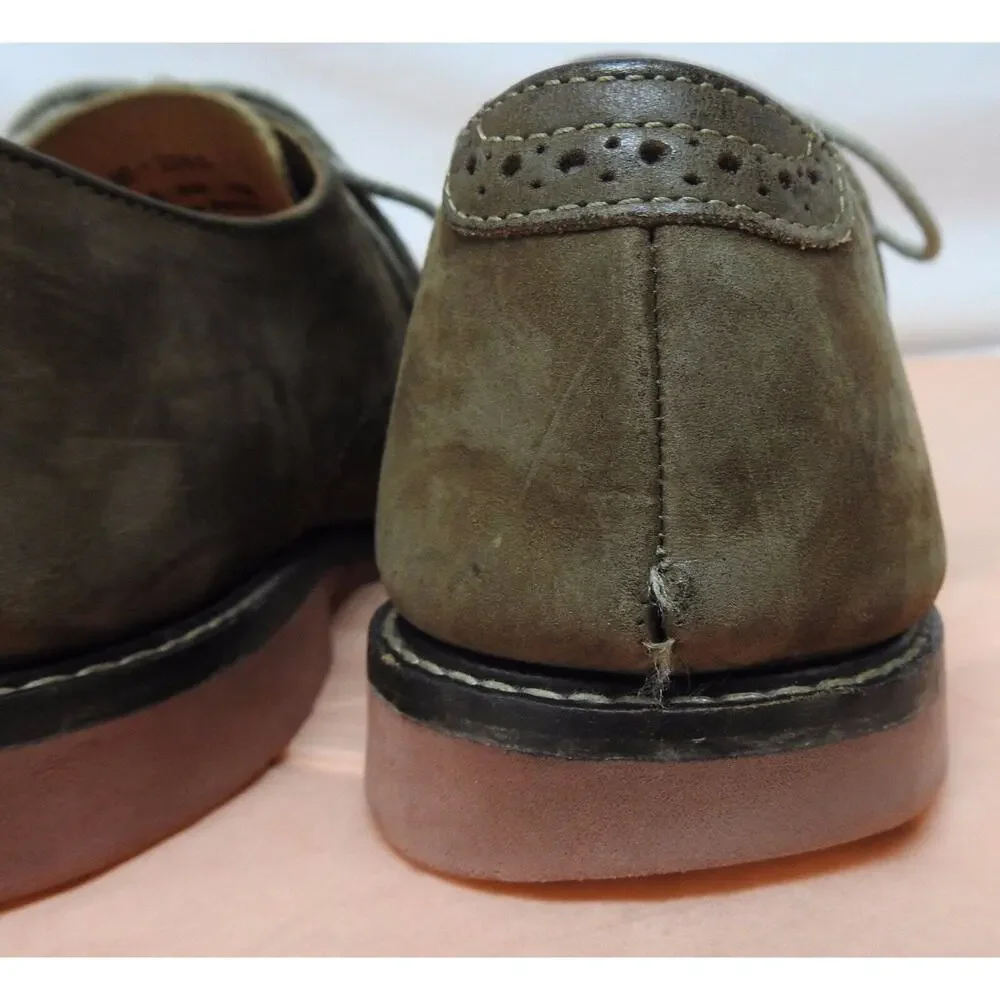 Johnston & Murphy sheepskin mens 9 M leather oxfords dress shoes wing tip nubuck